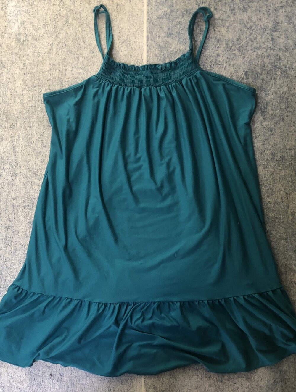 Teal Midi Sundress with Smocked Neckline
